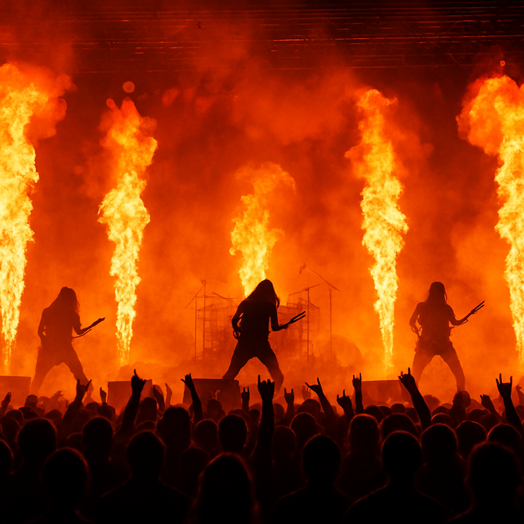 Rock concert pyrotechnics